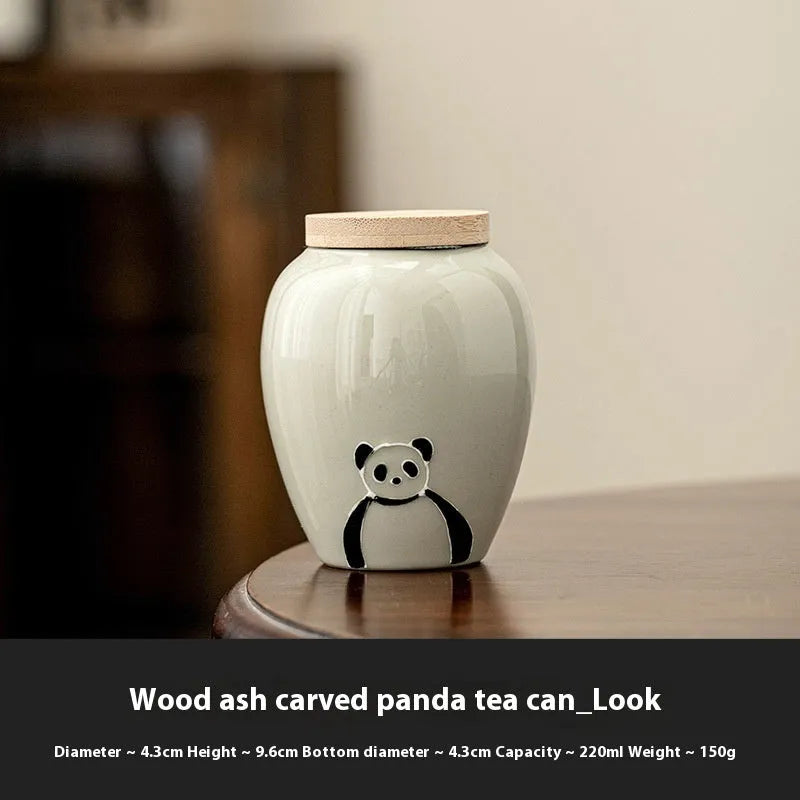 Chinese Retro Panda Ceramic Pot - Bellarte Enchanté Chinese Retro Panda Ceramic Pot